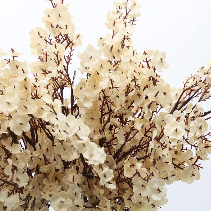 Hananona 10 Pcs Babys Breath Artificial Flowers Real Touch Fake White Flowers Silk Flowers for Spring Wedding Decor Indoor Floral Arrangement Table Centerpieces Home Decor (White, 10)