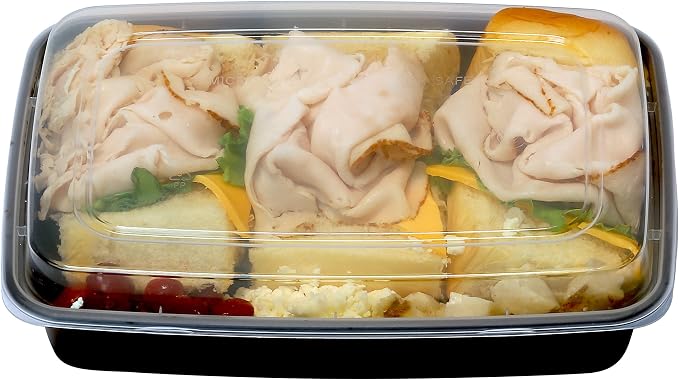 Simple Houseware 16 Pack 28 oz 1-Compartment Reusable Meal Prep Container, BPA-Free Stackable Bento Box - Microwave, Freezer & Dishwasher Safe