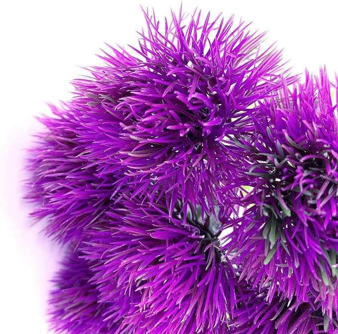 CATTREE Artificial Dandelion Flowers, Plastic Plants Shrubs Bushes Fake Grass Wedding Indoor Outdoor Home Garden Verandah Centerpieces Arrangements Party Decoration Planting Filler - Purple 10 Pcs