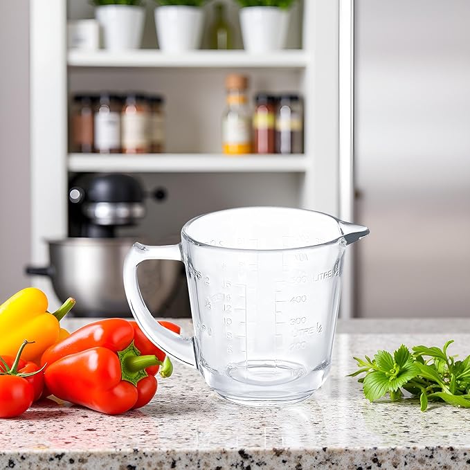 Left Handed Glass Measuring Cups for Left Hand People(2-Cup, 500 ml)
