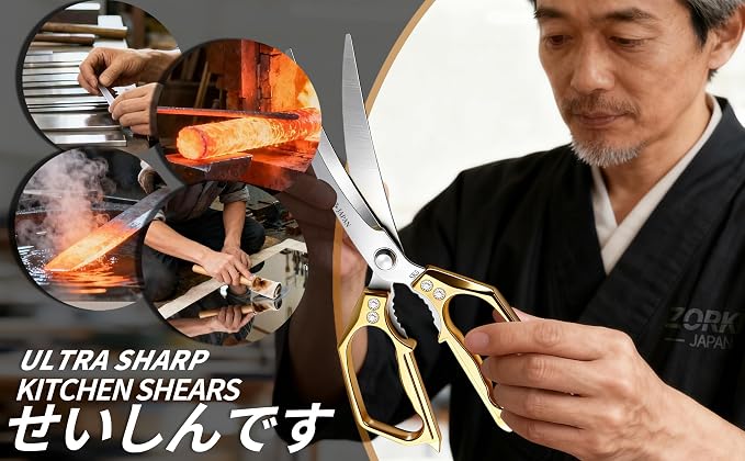 Kitchen Shears Set 1 pack, Heavy Duty Poultry Shears All Purpose,Japanese Kitchen Scissors for Meat Cutting, Chicken Bones, and Turkey，Christmas Gifts for Men Women Mom Dad