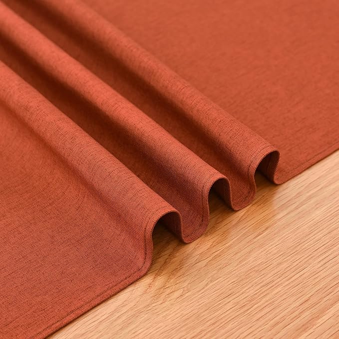Farmhouse Rustic Table Runner Rust Faux Linen Table Runners Water Resistant Table Runner 72 inches Long for Living Room Dresser Bedroom Kitchen Dining Party 13x72 Inch