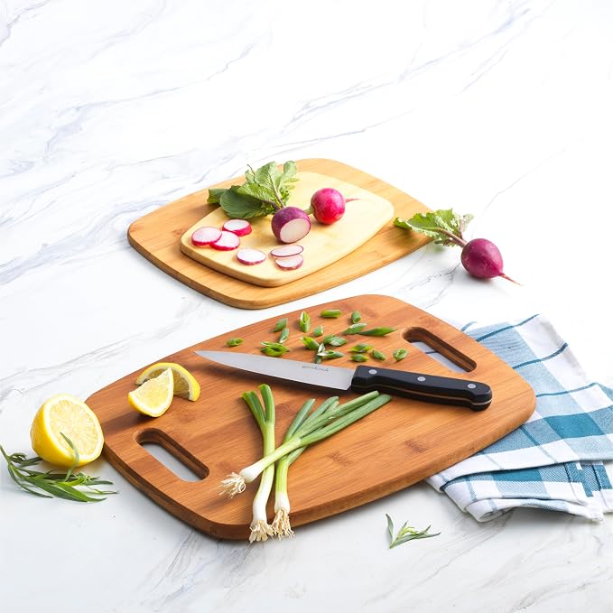 GoodCook Bamboo Cutting Board 3-Pack, Eco-Friendly Knife-Friendly Boards, 6x9-Inch, 9x12-Inch, 11x15-Inch, Durable and Moisture Resistant, Perfect for Food Prep and Serving