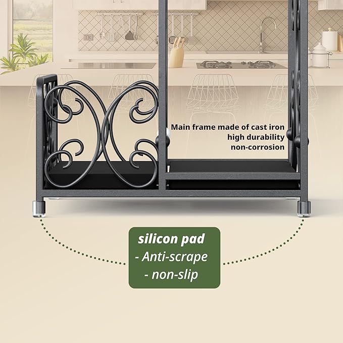 Napkin Holder – Metal Napkin Storage with Salt and Pepper Caddy (Shakers Not Included), Modern Napkin Dispenser for Table or Kitchen Countertop, Servilletero for Farmhouse Décor