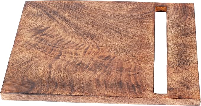 Wooden Cookbook Stand Cutting Chopping Board | Wood Cookbook Recipe Holder with The Adjustable Pull-Out Stand