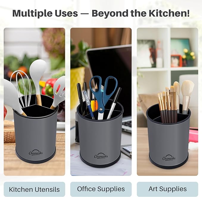 Kitchen Utensil Holder and Countertop Organizer. (Gray)