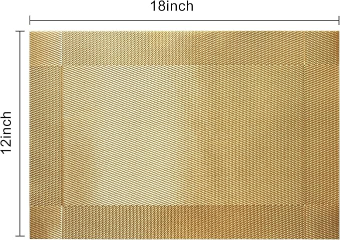 Trophable Placemats Set of 6 Table Placemats Heat Resistant Woven Placemats | Washable PVC Place Mats Woven Vinyl Placemats Non-Slip Stain Resistant Kitchen Table Placemats Easy to Clean