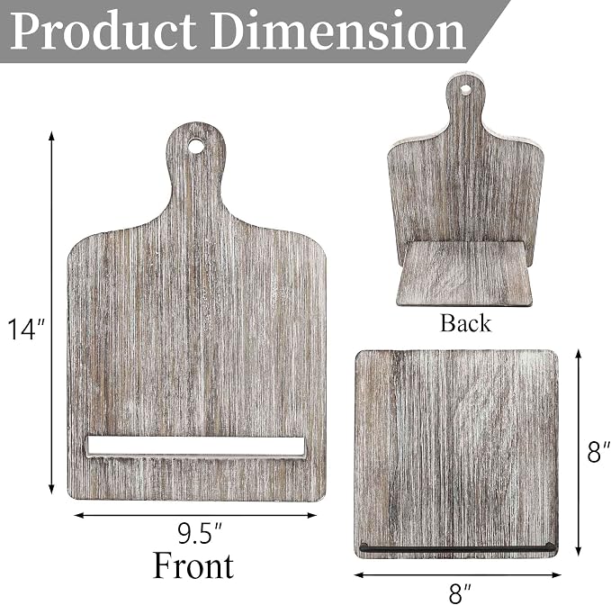Cookbook Stand Recipe Book Stand: Cook Book Stand for Kitchen Counter, Rustic Cook Book Stand Adjustable Tablet Cookbook Holder, Wood Cutting Board Style Cooking Gift for Woman - Gray