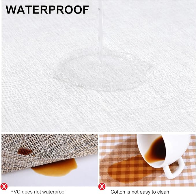homing Faux Leather Heat Resistant Placemats 4 Packs, Waterproof Wipeable Dining PU Place Mats for Indoor & Outdoor, Easy to Clean, White