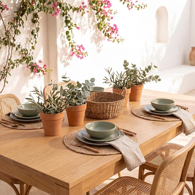Eco Crave Natural Jute Placemats Set of 12, Round Woven Table Mats, 13 Inch Rattan Charger Plates, Bulk Set for Weddings, Parties & Events