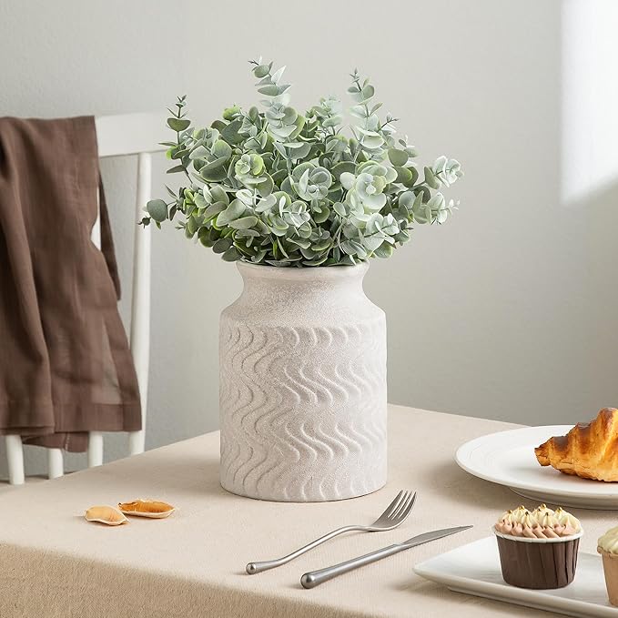 Farmhouse Ceramic Farmhouse Kitchen Utensil Holder for Countertop, Rustic Cooking Utensil Holder Crock Fit for Kitchen Counter
