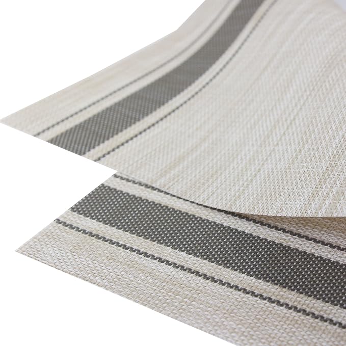 Placemats for Dinner Table Mats Table Placemats Washable Heat-resistand PVC Hard Placemats Set of 4（Gray）