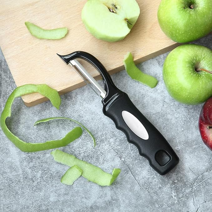 Premium Swivel Vegetable Peeler, Soft Grip Handle and Ultra Sharp Stainless Steel Blades - Perfect Kitchen Peeler For Veggie, Fruit, Potato, Carrot, Apple - Pink Lemonade (Black)