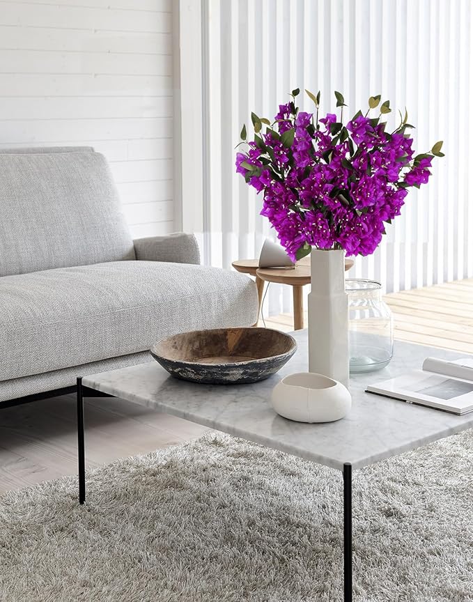 10PCS Bougainvillea Artificial Flowers 29.50" Silk Bougainvillea Vines Fake Flowers Branches Purple Long Stem Faux Flowers for Home Garden DIY Decorations Wedding Centerpieces (Purple)