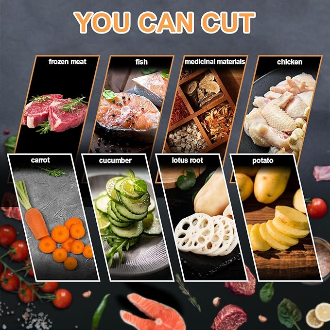 Meat Slicer Bone Cutter 20in，Manual Ribs Chopper for Chicken Fish or Beef，Stainless Steel Frozen Meat Slicer with Food Tray