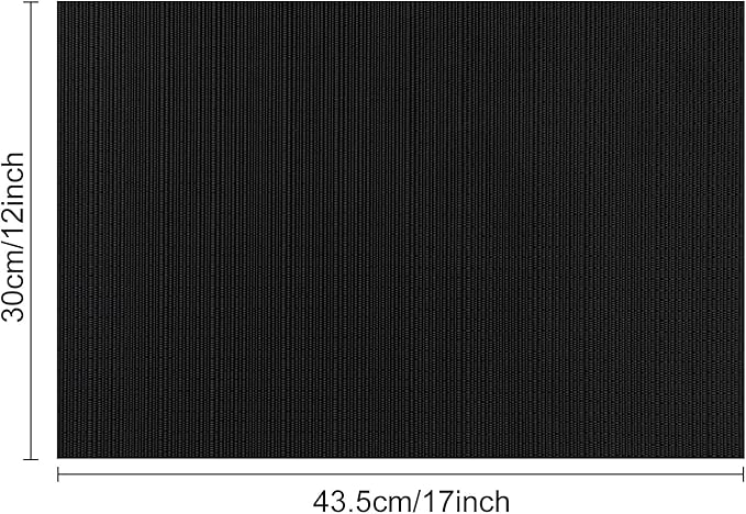 Myir JUN Placemats Set of 6, Vinyl Woven Placemats Place Mats Indoor Washable Table Mats Non-Slip Place mats for Dining Table (Black, Set of 6)