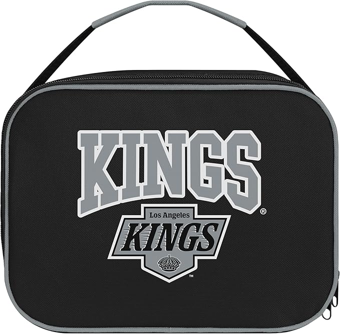 FOCO NHL Unisex-Adult Officially Licensed Wordmark Team Color Big Logo Hockey Zip Closure 7L Lunch Bag - Los Angeles Kings