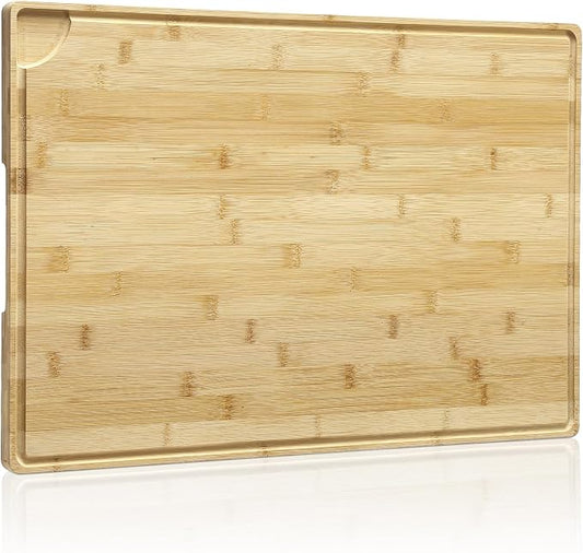 GarveeHome 24 x 16 in Bamboo Cutting Board, Large Kitchen Chopping Board with Juicy Groove, Wooden Butcher Block Cutting Board Perfect for Meat, Cheese, Vegetables, Fruits