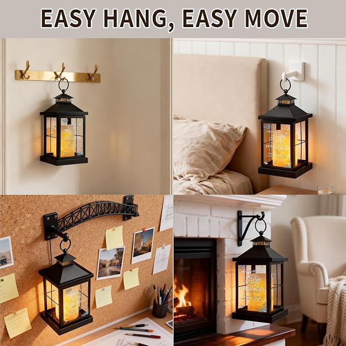 Candle Warmer Lamp with Timer,Lantern Warmer Compatible with 3 Wick Candles,Vintage Dimmable Lamp Candle Warmer Lantern with Glass Motivational Quote Desk Sign Decor Home Office Desk Decor