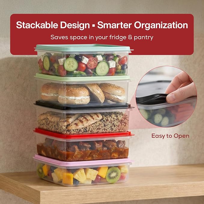 Plastic Storage Containers with Lids – 2-Pack 3L Cupcake Carrier – Leakproof Cookie Storage Containers Airtight – BPA-Free Plastic Containers with Lids for Food Storage, Meal Prep, Leftovers, Cupcakes