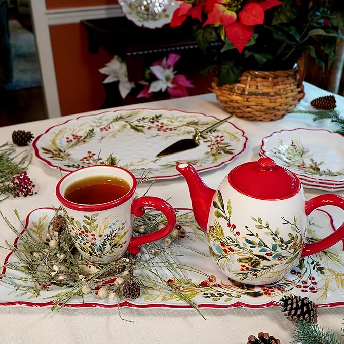 Certified International Christmas Gatherings 18 oz. Mugs, Set of 4