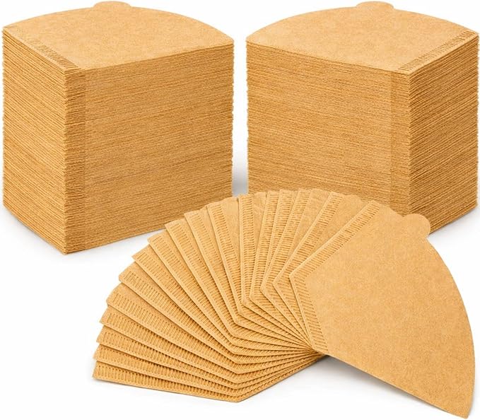 400 Count Coffee Filters #4, Disposable Coffee Filters 8-12 Cup,No Blowout,Unbleached Natural Coffee Filters 4 Cone Paper for Pour Over Coffer Makers/Coffee Dripper Cones