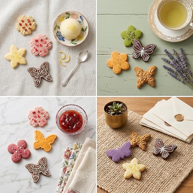 9 Pcs Butterfly and Flower Cookie Cutter Set, Stainless Steel Cookie Cutters Baking Tool for Homemaking Cookie Biscuits Dough