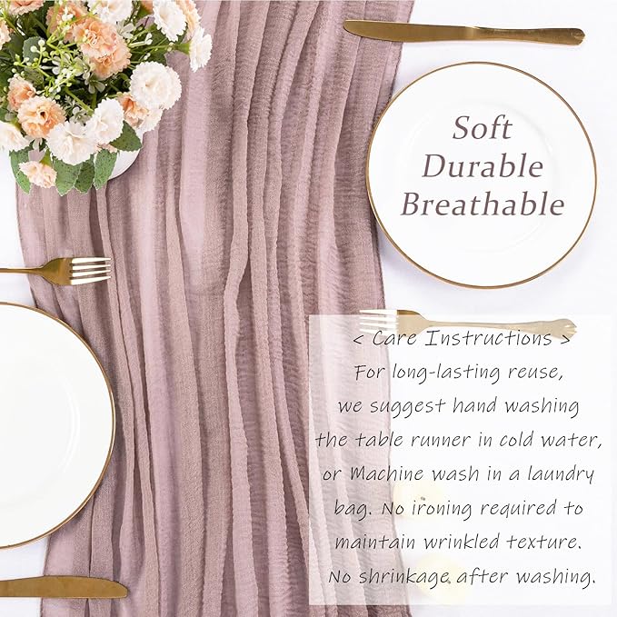 13ft Linen Grey Cheesecloth Table Runner 35x157 Inches Boho Gauze Cheese Cloth for Wedding Baby Bridal Shower Party Decorations