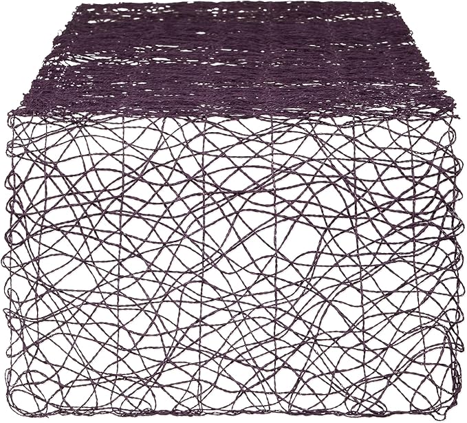 DII Woven Paper Tabletop Collection, Holiday & Event Decor, Table Runner, 14x72, Eggplant
