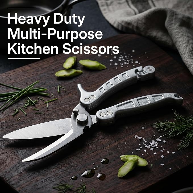 Kitchen Scissors All Purpose, Stainless Steel Heavy Duty Kitchen Shears for Cutting Food-Chicken,Meat,Poultry,Bone and Turkey Multifunctional Kitchen Scissors With Satety Lock