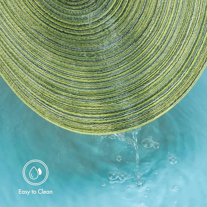 Winknowl Round Braided Placemats Set of 4 Washable Woven Heat Resistant Table Mats for Kitchen Dining Tables 15 inch Round Place Mats (Pea Green,4)