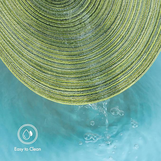 Winknowl Round Braided Placemats Set of 8 Washable Woven Heat Resistant Table Mats for Kitchen Dining Tables 15 inch Round Place Mats (Pea Green,8)