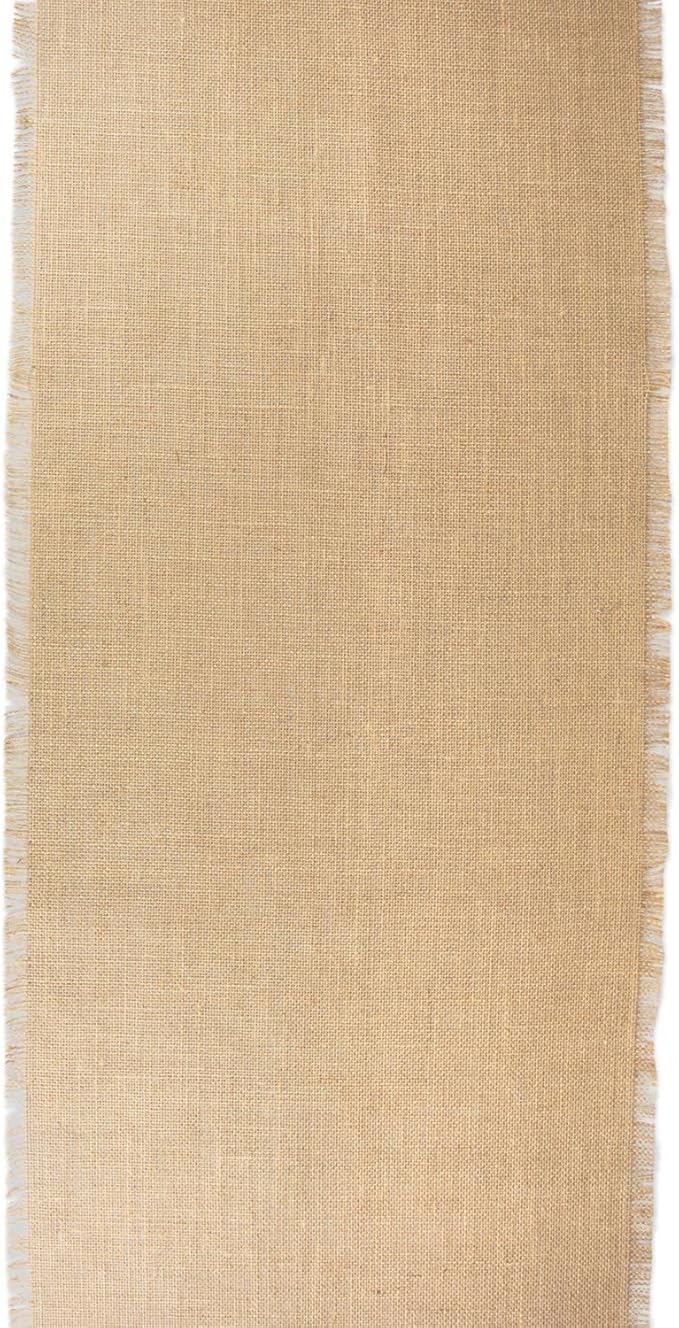 DII Jute Burlap Collection Kitchen Tabletop, Table Runner, 15x48, Solid Natural