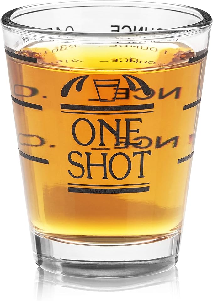 True Bullseye Measuring Shot Glasses, Cocktail Accessories, Reusable Measuring shot Glass, Set of 1, 1.5 oz.