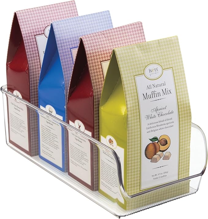 iDesign Recycled Plastic Freezer and Refrigerator Organizer Bin, Set of 2, The Linus Collection – 5.25" x 11" x 3.5", Clear