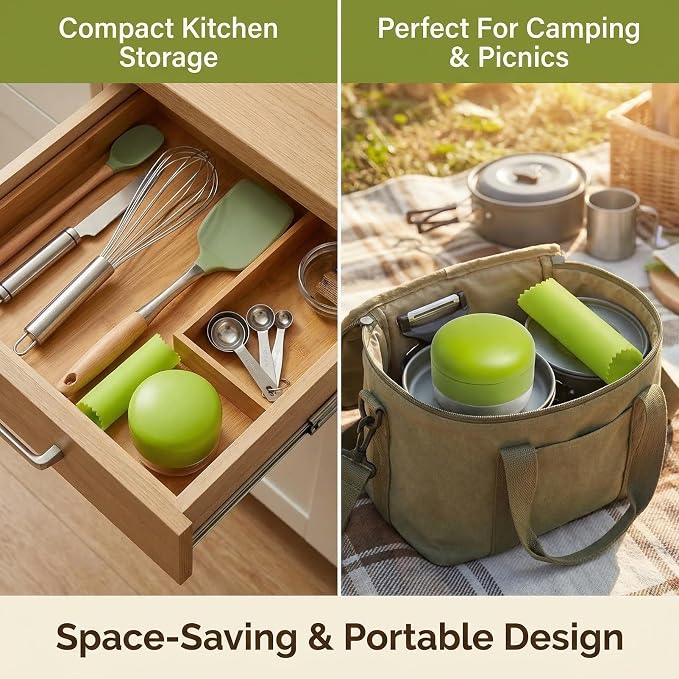 1 Set, 3-in-1 Stainless Steel Garlic Press and Mincer Set with Silicone Peeler, Cleaning Brush, and Storage Container, Multi-Purpose Food Chopper for Easy Garlic Preparation
