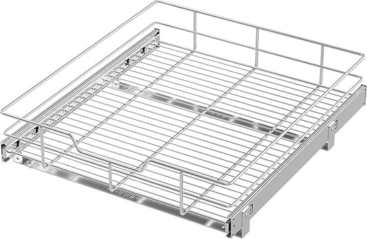 Pull Out Cabinet Organizer 20" W X 22" D, Slide Out Drawers For Kitchen Organizers and Storage, Pull Out Drawers For Cabinets Capacity Heavy Duty Caddy, Cabinet Shelves Chrome-Plated, Bathroom Pantry