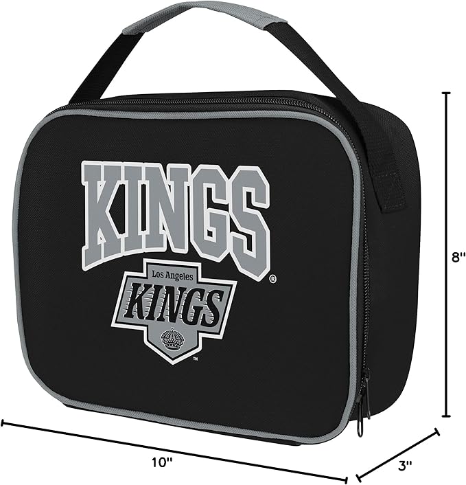 FOCO NHL Unisex-Adult Officially Licensed Wordmark Team Color Big Logo Hockey Zip Closure 7L Lunch Bag - Los Angeles Kings