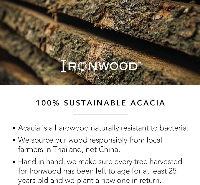 Ironwood Gourmet Acacia Wood Cutting Board With Juice Channel, Big Catch Board, 10" x 15"
