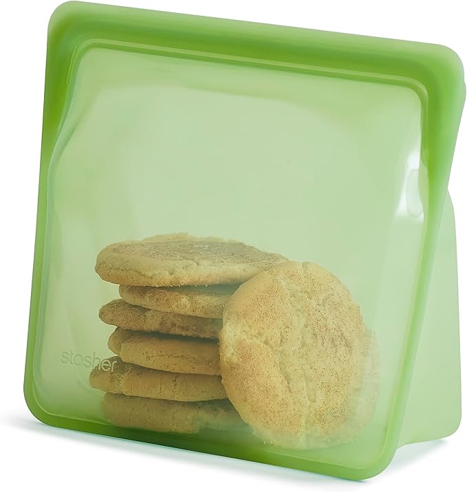 Stasher Silicone Reusable Storage Bag, Stand-Up Mega Bag, Reusable Freezer Bags, Microwave, Dishwasher, Oven Safe, Sous Vide, Premium Lunch Container, Eco Friendly, Food Storage Bags, 104 oz, Green | Reusable Food Bag