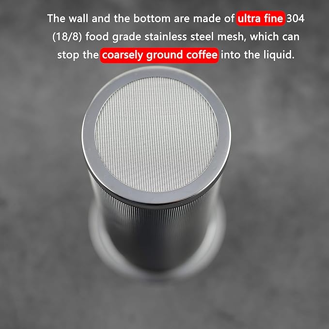 Cold Brew Coffee Filter for Wide Mouth Mason Jar, Food Grade 304 Stainless Steel, Ultra Fine Mesh, Tea and Fruit infuser, Iced Coffee Maker, Iced Tea Maker, Cold Brew Coffee Maker