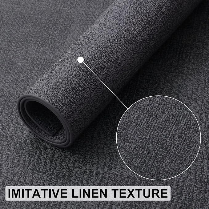 homing Faux Leather Heat Resistant Placemats 8 Packs, Waterproof Wipeable Dining PU Place Mats for Indoor & Outdoor, Easy to Clean, Charcoal