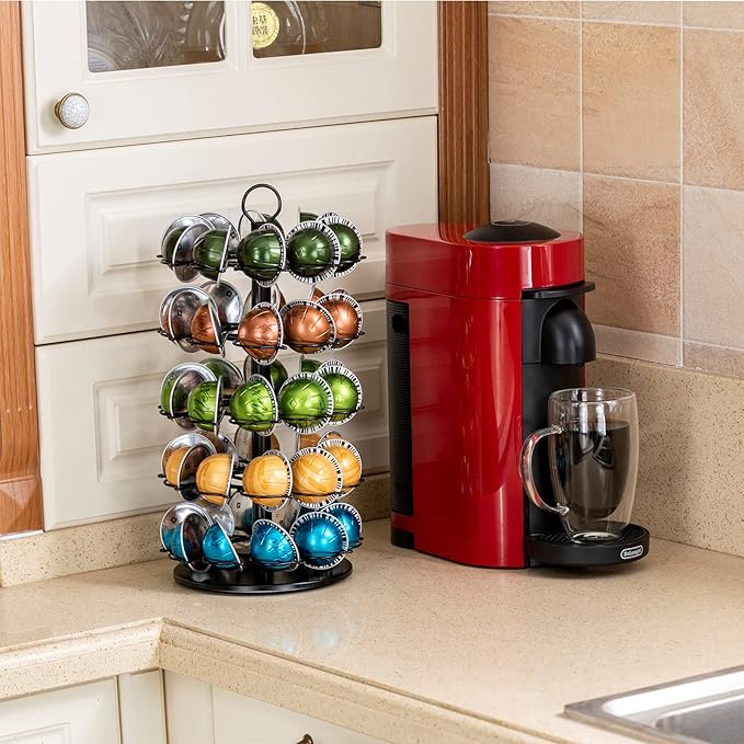 5 Tier Vertuo Carousel Stand Storage for Nespresso Vertuo Pod Coffee Pod Holder (50 Pods Capacity)