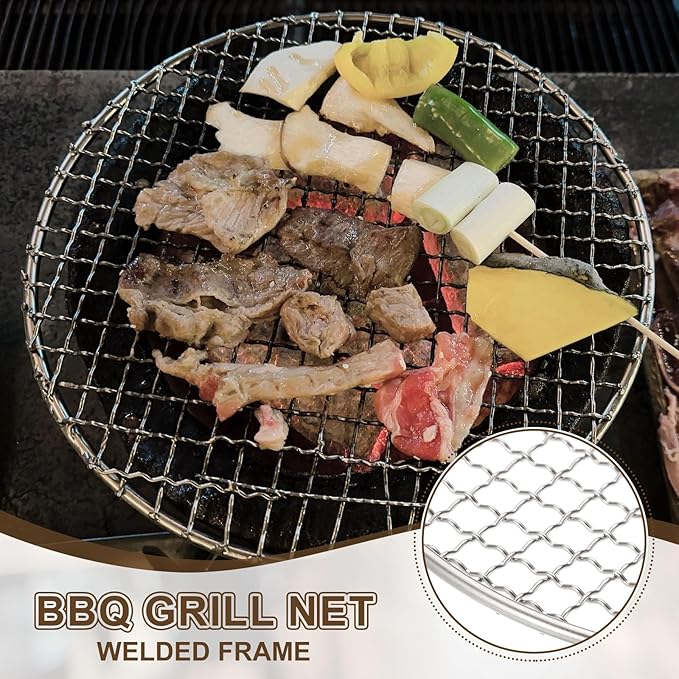 uxcell Stainless Steel Cooling Racks,12 Inch Round BBQ Grill Net Steaming Rack, Oven & Dishwasher Safe, for Baking Grilling Roasting Silver