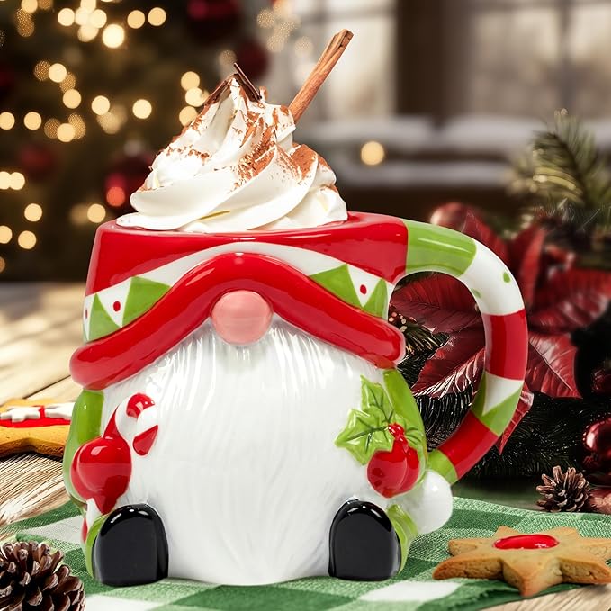 Certified International Holiday Magic Gnomes 18 oz. Mugs, Set of 4