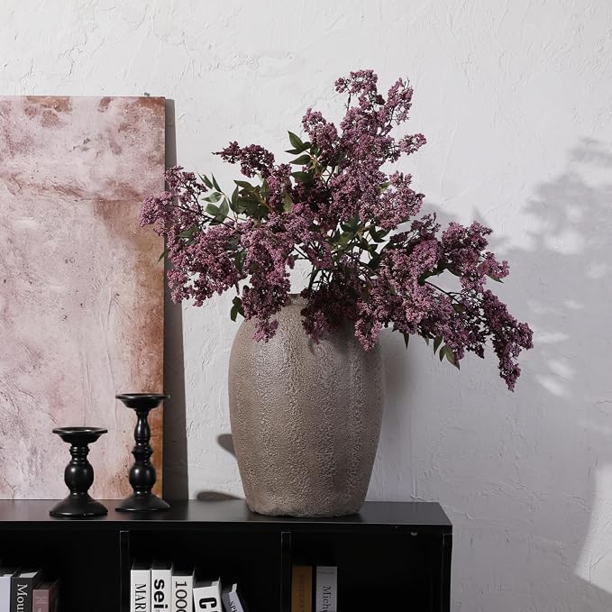 43" Faux Berry Stems for Vase, Purple Berry Branches for Vase Realistic Artificial Flower Picks for DIY Bouquet, Shower, Farmhouse Mantel, Home Decor (3 Pcs Dusty Plum)