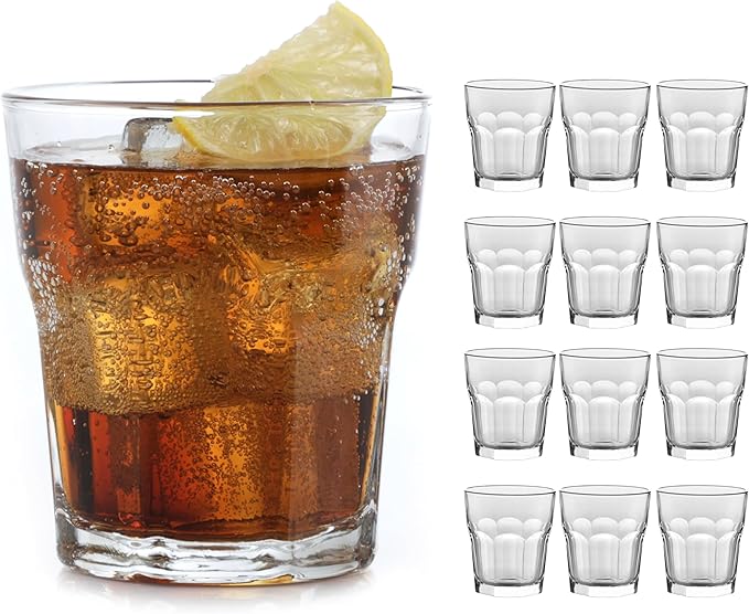 Libbey Gibraltar DuraTuff Double Old Fashioned Glass Set of 12, 12 Oz Durable Restaurant Style Whiskey Glasses, Drinkware Set for Home, Bars, Gifting