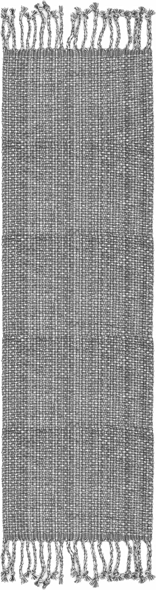 100% Cotton Table Runner for Dining Room Tables Rectangle Two Tone Woven Fabric 72" x 13" Soft Durable Table Runner, Gray