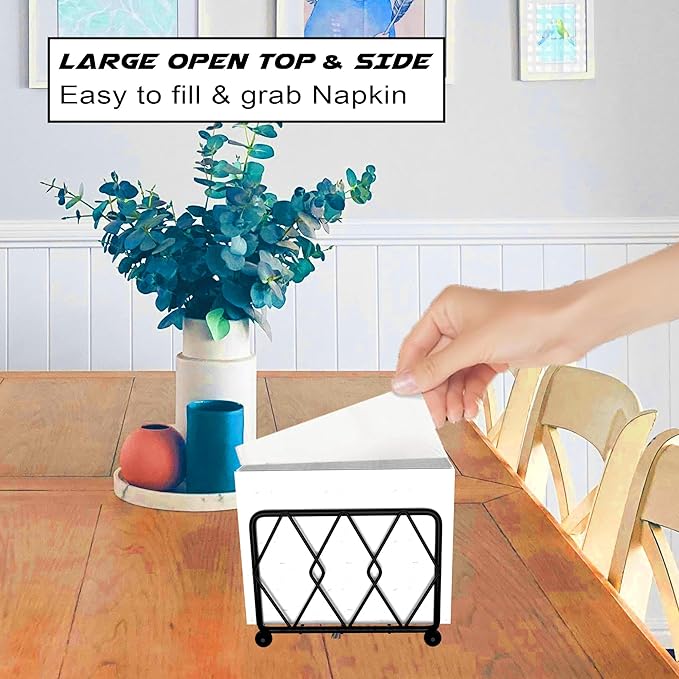 Napkin Holder – A Stylish Upright Dispenser for Paper Napkins, Perfect for Kitchen, Dining, Countertops, and Cocktail Settings. Complements All Room Decors Effortlessly.