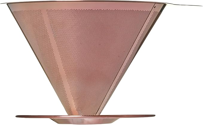 ATHIA Golden Dripper Reusable Stainless Steel Coffee Filter Paperless Cone Filter for Drip Coffee Makers Eco-Friendly Easy Clean Compatible with Most Coffee Makers (Rose Golden, Standard)